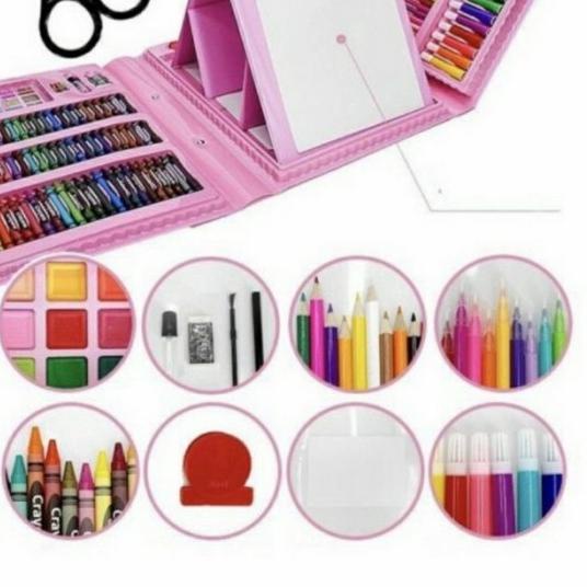 

New Super Mega Art set 208 pcs crayon/set drawing anak 208 pcs - 208