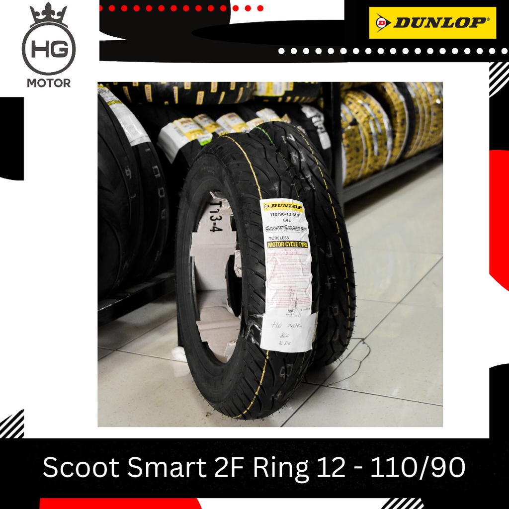 Ban Dunlop Scoot Smart 2 110 90 ring 12 TUBELESS ban motor Scoopy Genio KSR