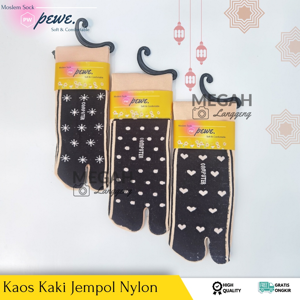 ( 6 &amp; 12 pasang ) Kaos kaki krem telapak motif campur isi 12 pasang kaos kaki campur motif sudah kemas satuan - Kaos kaki jempol Muslimah kaoskaki krem telapak bermotif lucu Bintang Polkadot Pisang Love - kaos kaki jempol warna warni - souvenir pernikahan