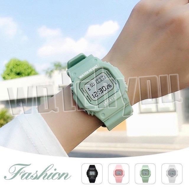 [COD] Watchyou Jam Tangan Wanita Macaron Analog Sport Anti Air Strap Silikon Untuk Pria / Wanita