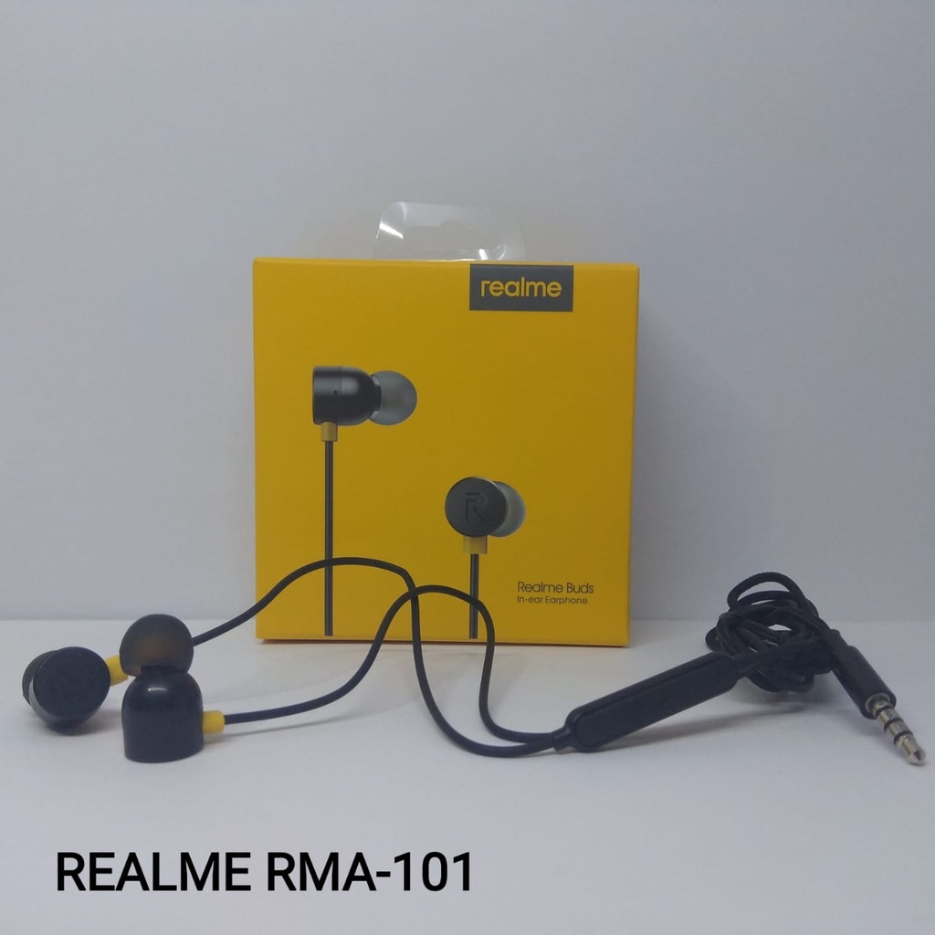 HANDSFREE REALME ORIGINAL RMA-101 HEADSET REALME BUDS RMA-101 ORIGINAL Headset Realme Buds In-Ear ORI 100% Asli Realme 3PRO C2 XT X2PRO All Tipe With Mic Realme Earphone