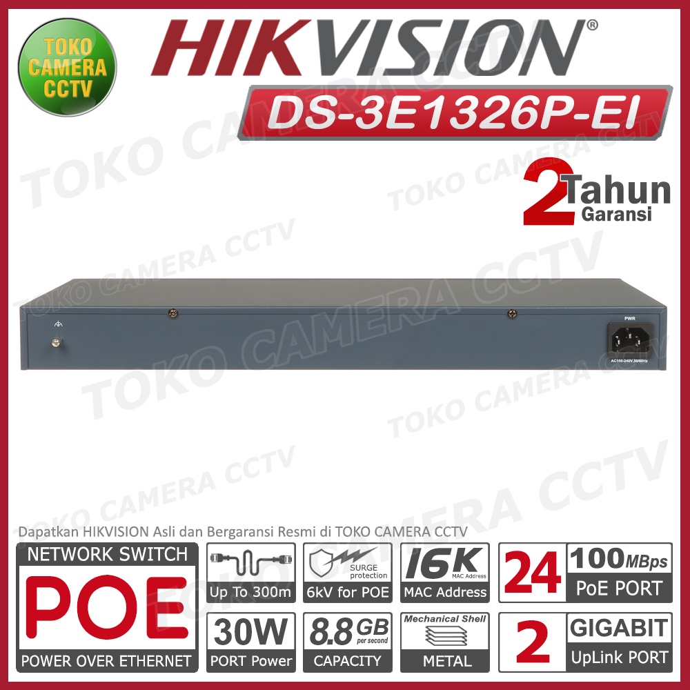 SWITCH POE HIKVISION 24 PORT 2 UPLINK