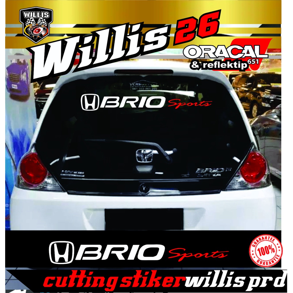 Promo Sticker Stiker Mobil Honda Brio Kaca Belakang