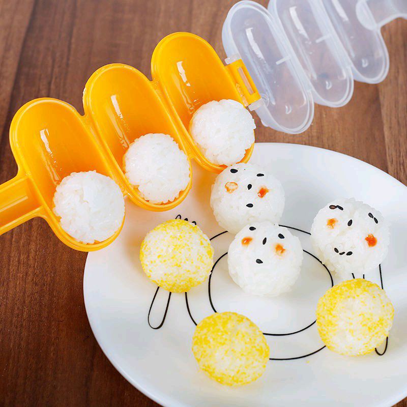 (CLASHOP)Cetakan Nasi Bento Bola Bulat Gulung Plus Centong Rice Ball Shaker Bento Rice Ball Mold