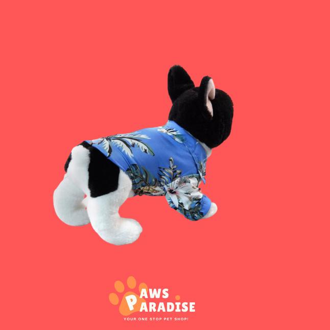 Baju Pantai Kemeja Anjing Kucing / Kemeja Anjing Kucing Santai - XS, Hawaii White