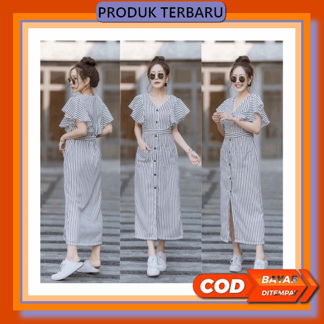 Baju Dress Brukat Pesta Natal Midi Dress Wanita Dewasa Kekinian 2022 Murah Trend Masa Kini Modern Te