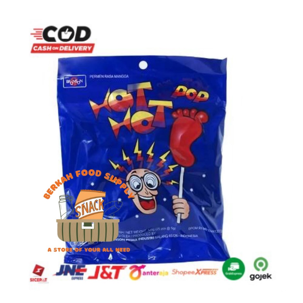 

( BERKAH ) HOT HOT POP Permen Kaki 1 pack isi 25 pcs Hothot Pop Permen kaki Candy Snack Cemilan Anak Murah