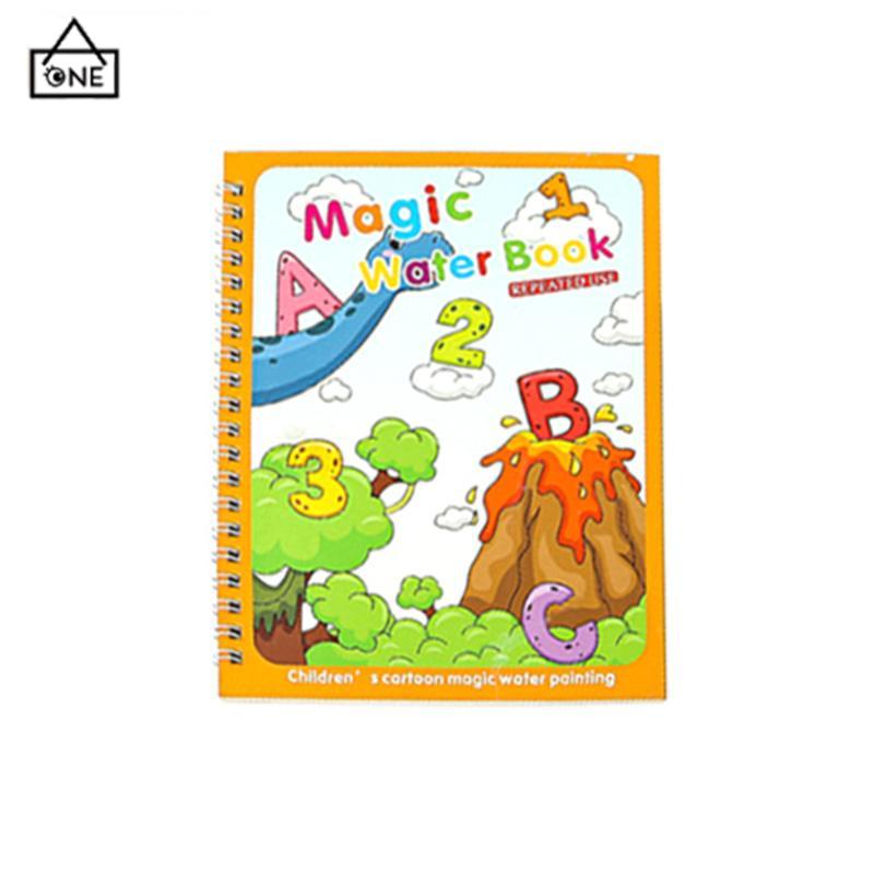 COD❤️Buku Lukisan Air Bahasa Asing Versi Bahasa Inggris Buku Ajaib Papan Gambar Anak yang Dapat Digunakan Kembali-A.one