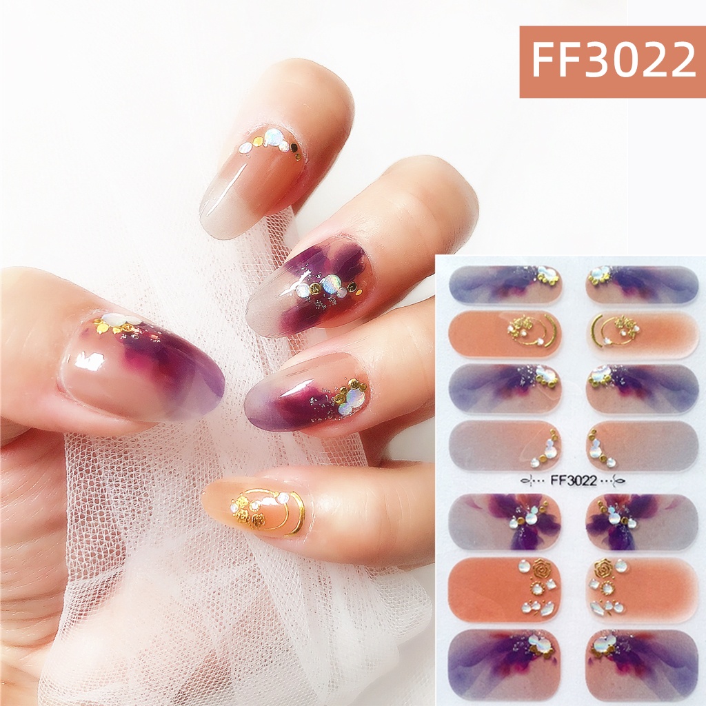 Ff Stiker Kuku 3D DIY Tahan Air Untuk Nail Art