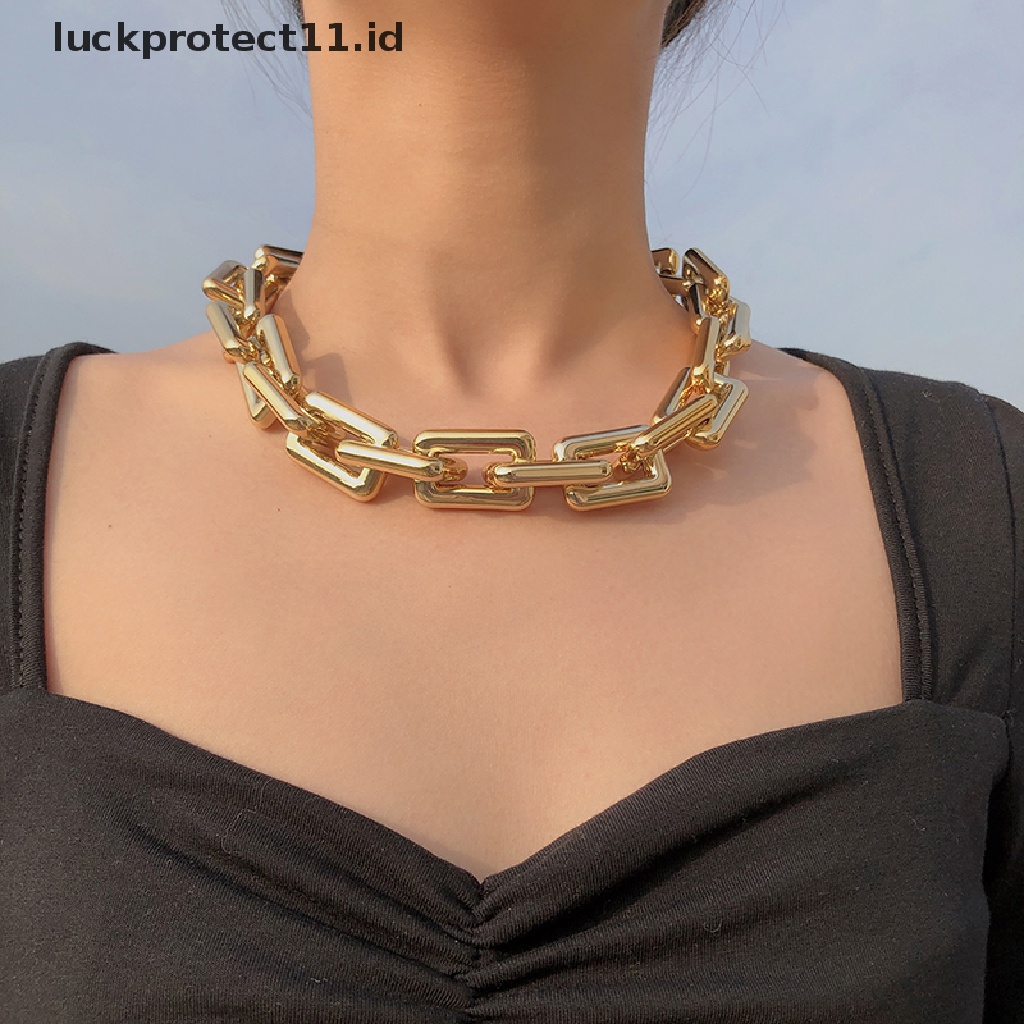 Kalung Choker Rantai Tebal Gaya Hip Hop Punk Untuk Fashion