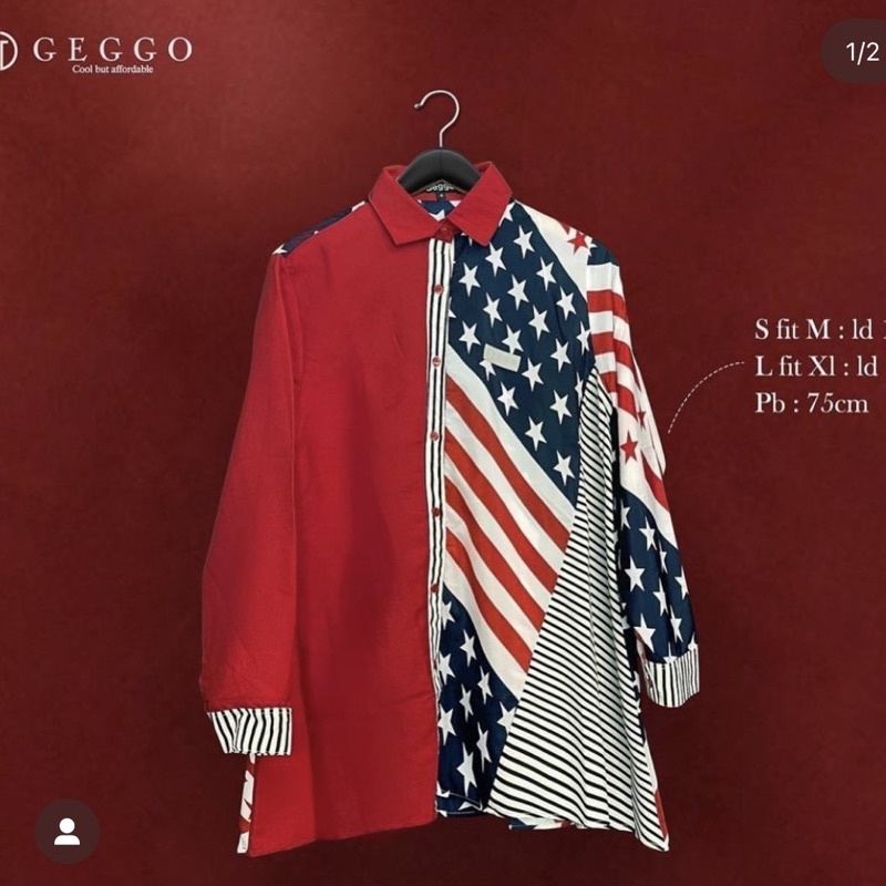 Kemeja Geggo senopati merah