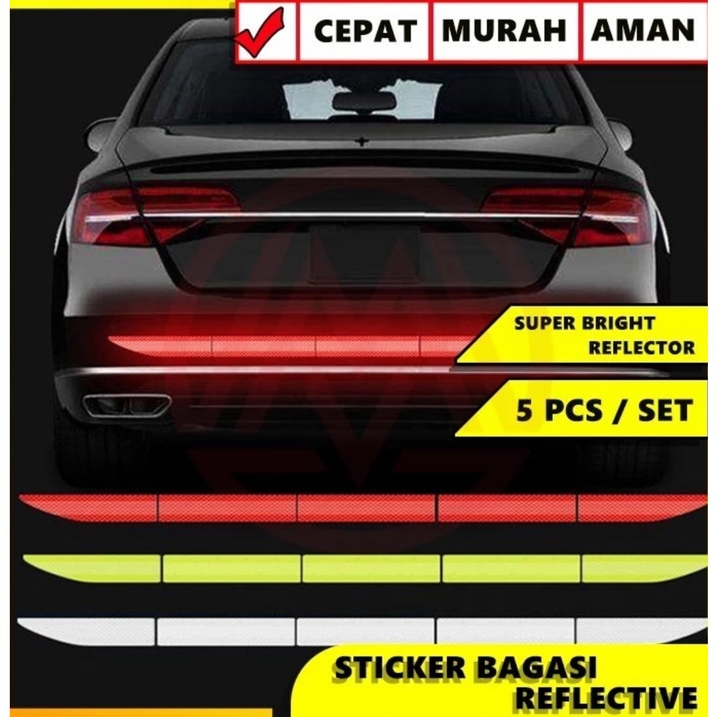 STIKER BUMPER BODY BELAKANG MOBIL / TRUK - MATA KUCING REFLEKTOR (90 CM)