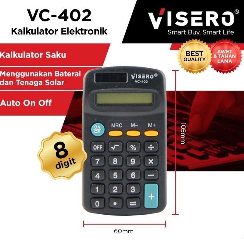 

Kalkulator Saku VISERO (VC-402) (8 Digit MINI)