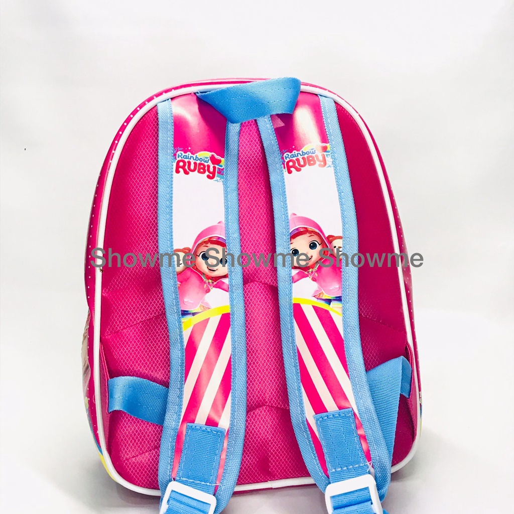 SHOWME ONLINE STORE  TAS RANSEL ANAK SEKOLAH PAUD - GAMBAR BUSA KERAS  PREMIUM - RAINBOW RUBY - CUTE - KEPALA SLETING KARET KARAKTER UNIK - RUBY