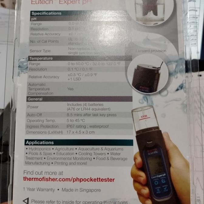 Jual Expert Ph Meter Eutech. Ph Meter Digital. Ph Tester Thermo