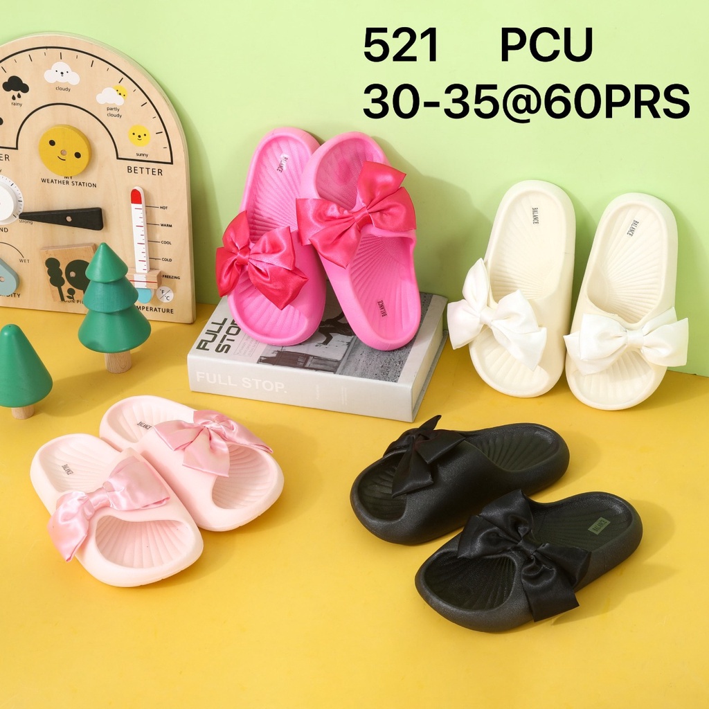 Sandal Anak Perempuan PCU Datar dengan Anti-selip Dengan Motif Simpul Pita Musim Panas BALANCE 521