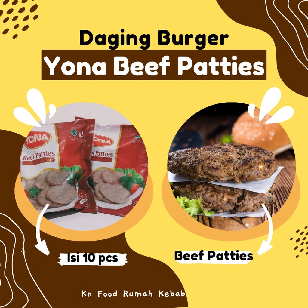 

Daging Burger Beef Yona -Yona Patties-Daging Burger Yona