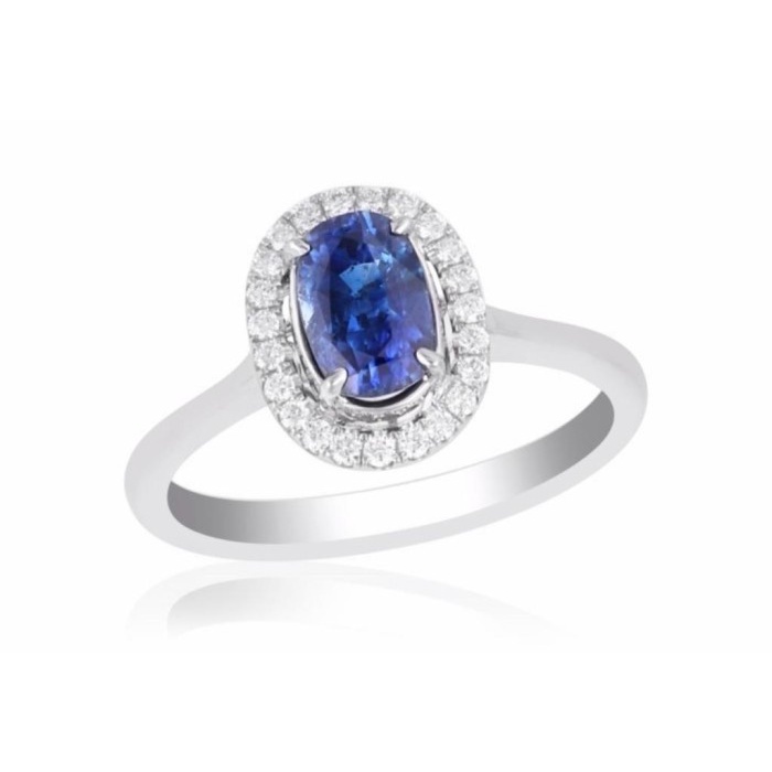 Elsy Diamond Jewelry - Set Saphire Ring/Earring - Cincin/Anting batu safir - Diamond Jewelry