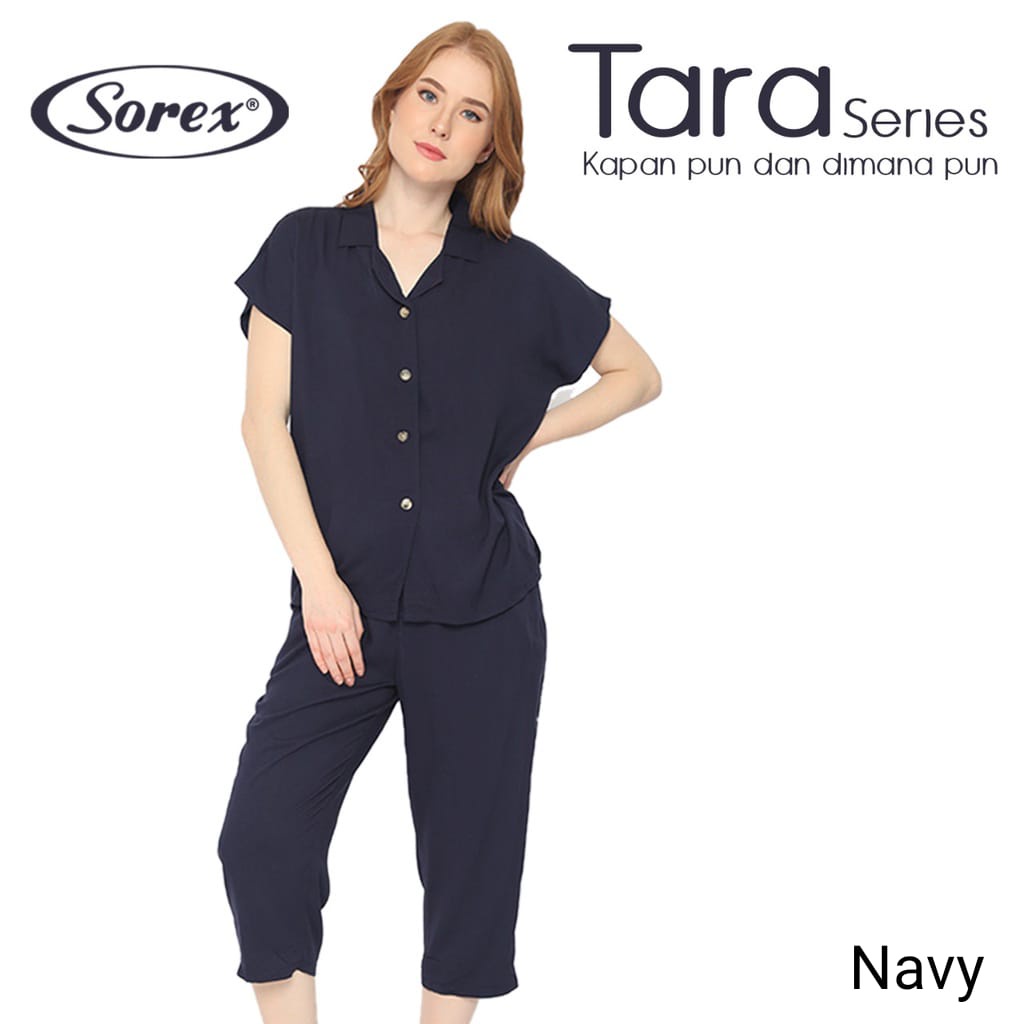 Baju Tidur Set Atasan + Celana / Tara Series Rayon Premium Piyama Freesize Sorex 801