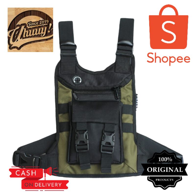 Chest bag neisda commono combo cream Tas dada pria tactical premium