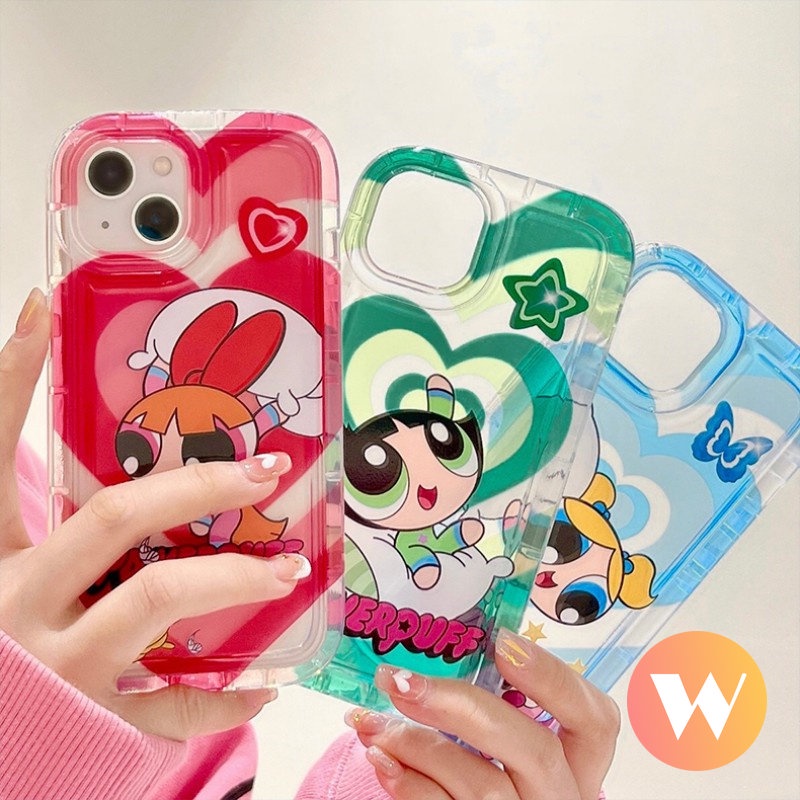 Soft Case Tpu Transparan Motif Kartun The Powerpuff Girls Untuk iPhone 11 7Plus 13 11 12 14 Pro Max X XR XS Max 6PLus 8Plus SE