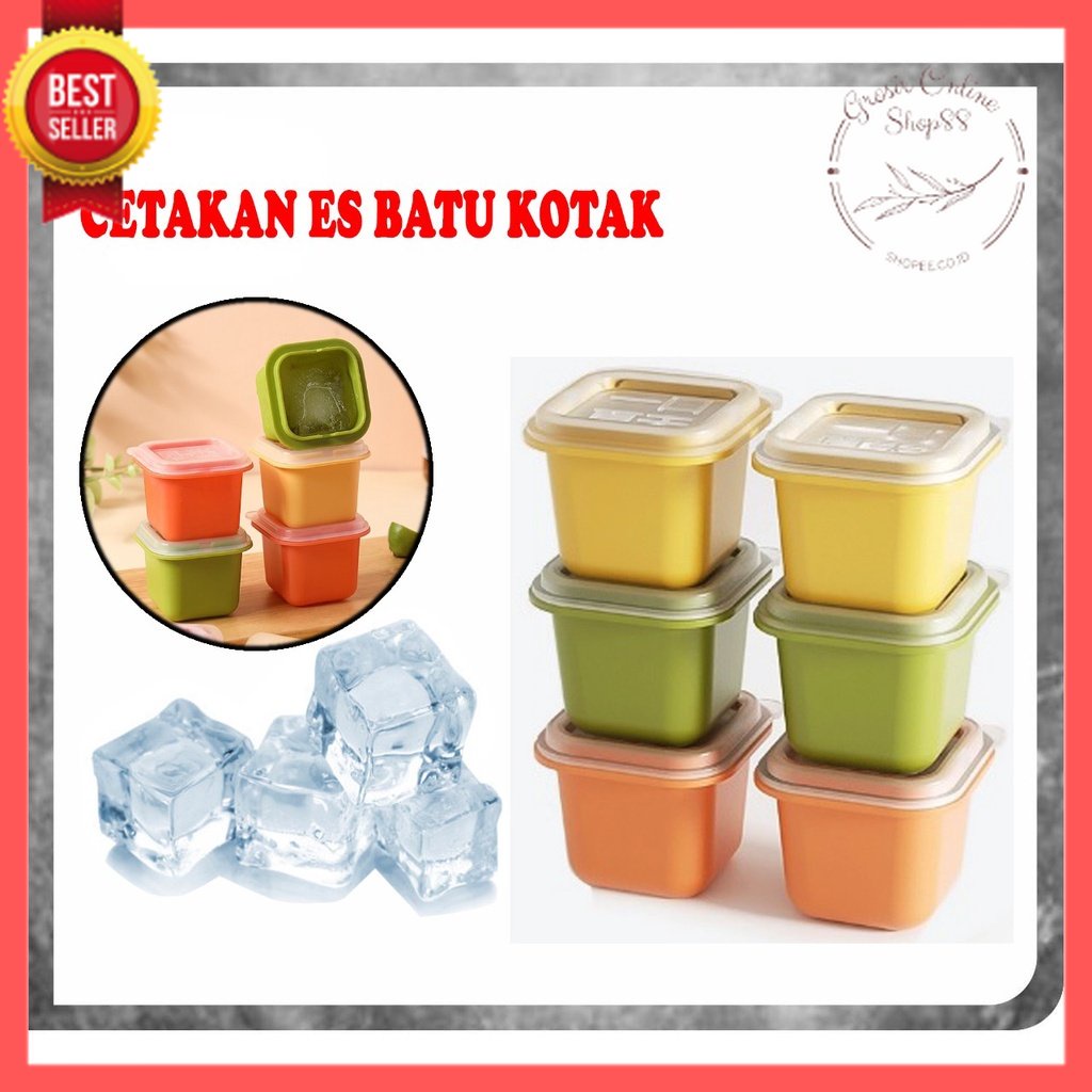 GOS -H108- CETAKAN ES BATU KOTAK - CETAKAN JELLY BENTUK KOTAK - CETAKAN ES BATU SILIKON MINI FOODGRADE