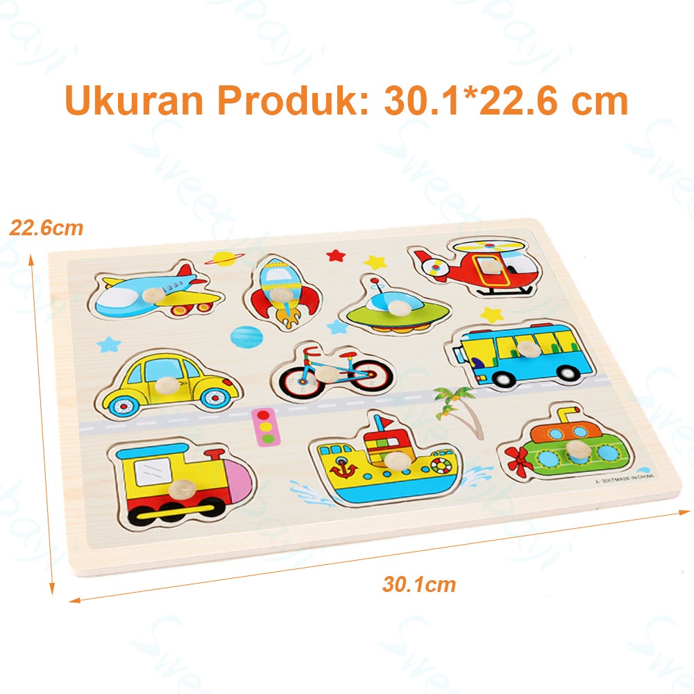 Sweetybayi Puzzle knob puzzle kayu premium Jigsaw wooden puzzle