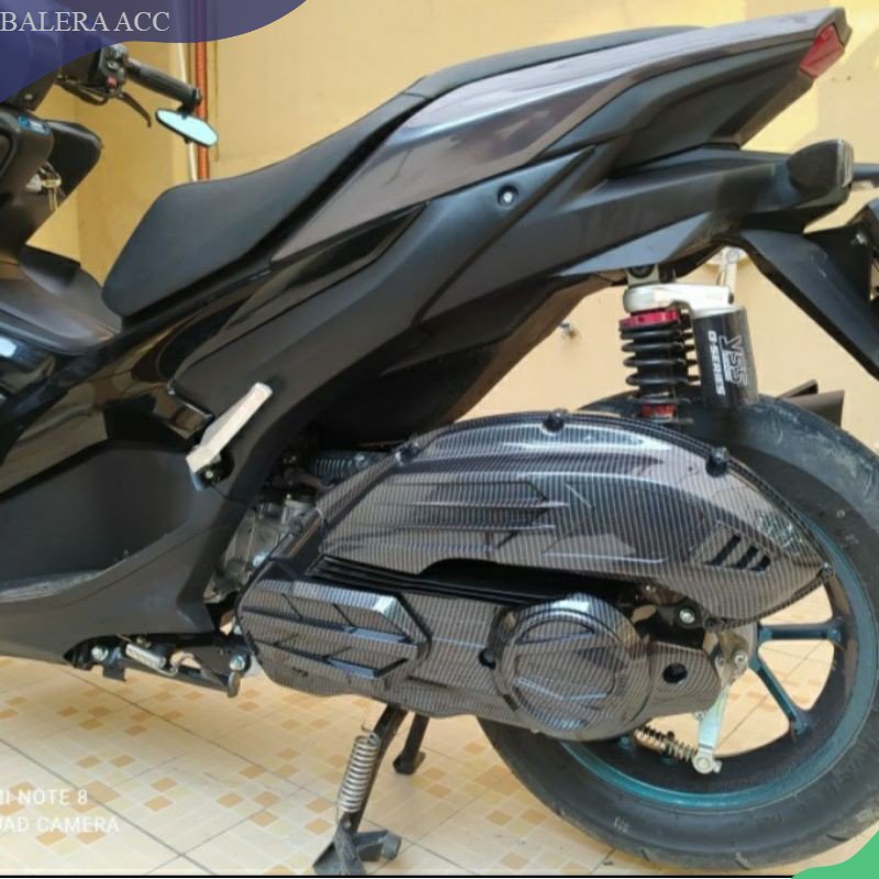 Paket Cover Tutup Filter dan CVT Carbon Yamaha Aerox 2021 Connected