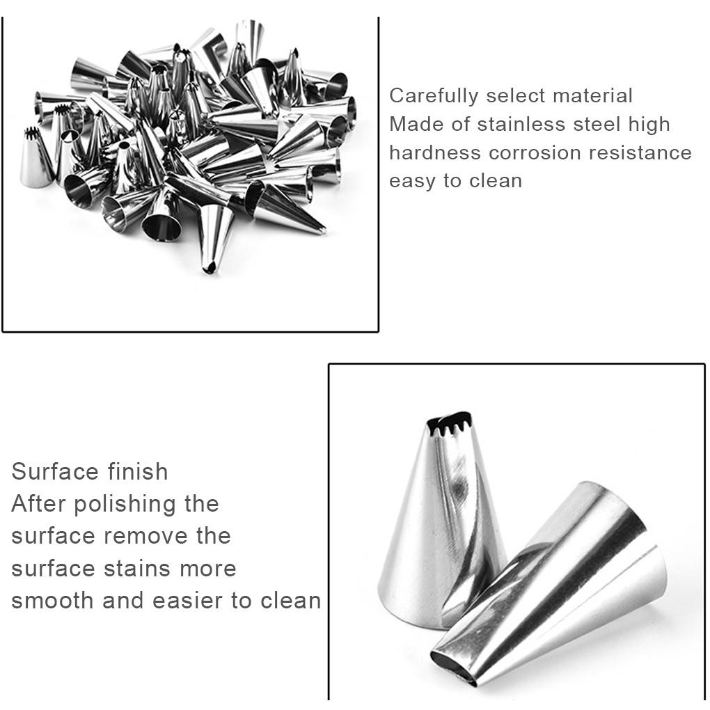 48pcs/set Icing Piping Tips Set Nozzle Cupcake Maker Cookies Krim Puffs