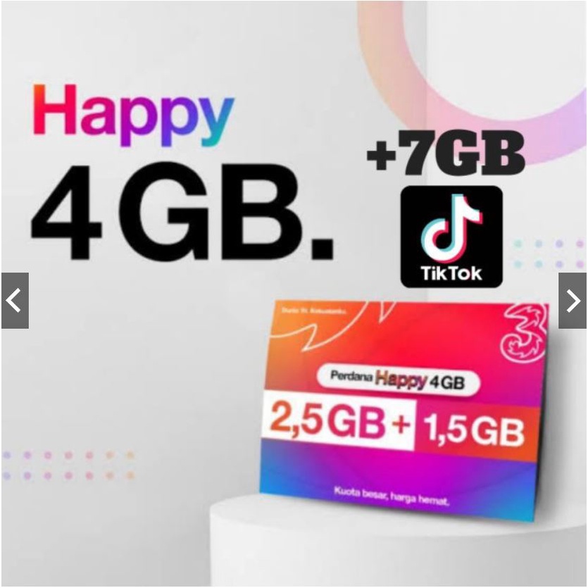Kartu Perdana Kuota Internet TRI HAPPY 4 GB 30 HARI TRI HAPPY 4 GB