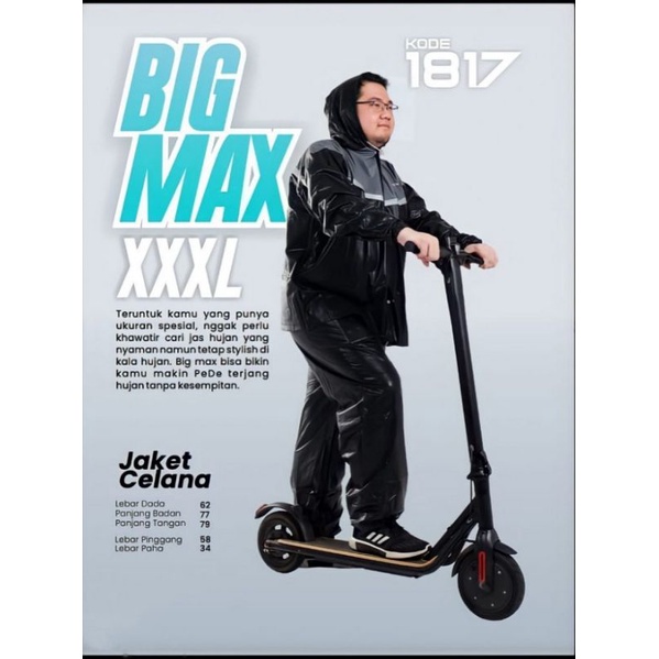 Jas Hujan Setelan Pria Wanita Ukuran Jumbo Besar Big Size XXXL Bahan PVC Melar Kuat Murah