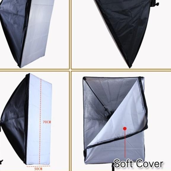 Paket softbox reflektor + stand - softbox light stand Single Lamp E27 - 50x50