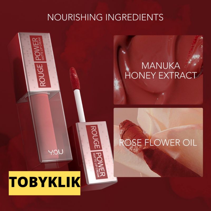 YOU Rouge Power Matte Lip Cream | Lipstik 5gr