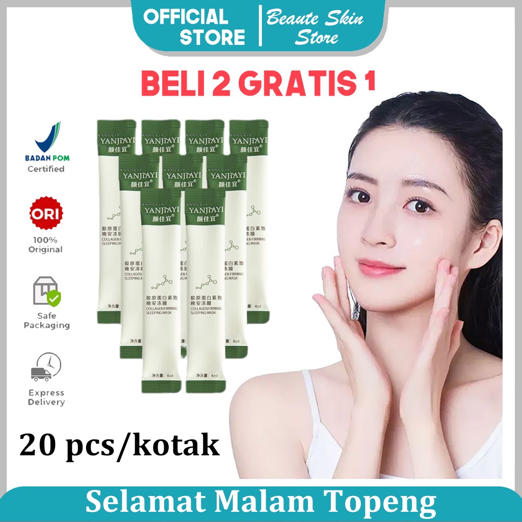 Sleeping mask sleping mask Collagen mask Sheet mask Collagen Moisturizing Face Mask 20pcs/box Masker Pelembab Meninggalkan An