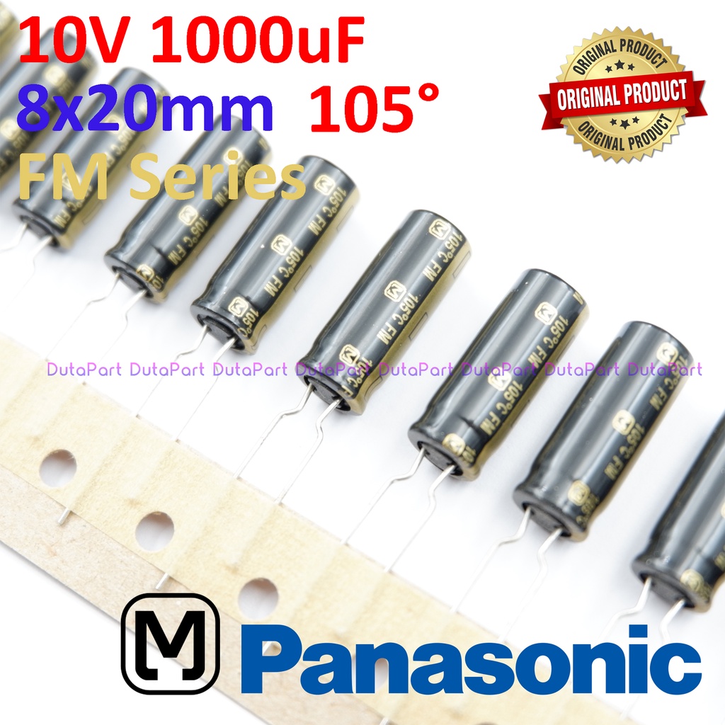 10V 1000uF ORIGINAL PANASONIC FM Series Kapasitor Capasitor Elko Elco