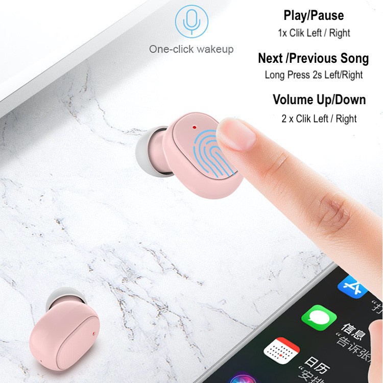 Headset Bluetooth 5.1 TWS A6S Macaron Waterproof IPX4 AH056 - XOBOX