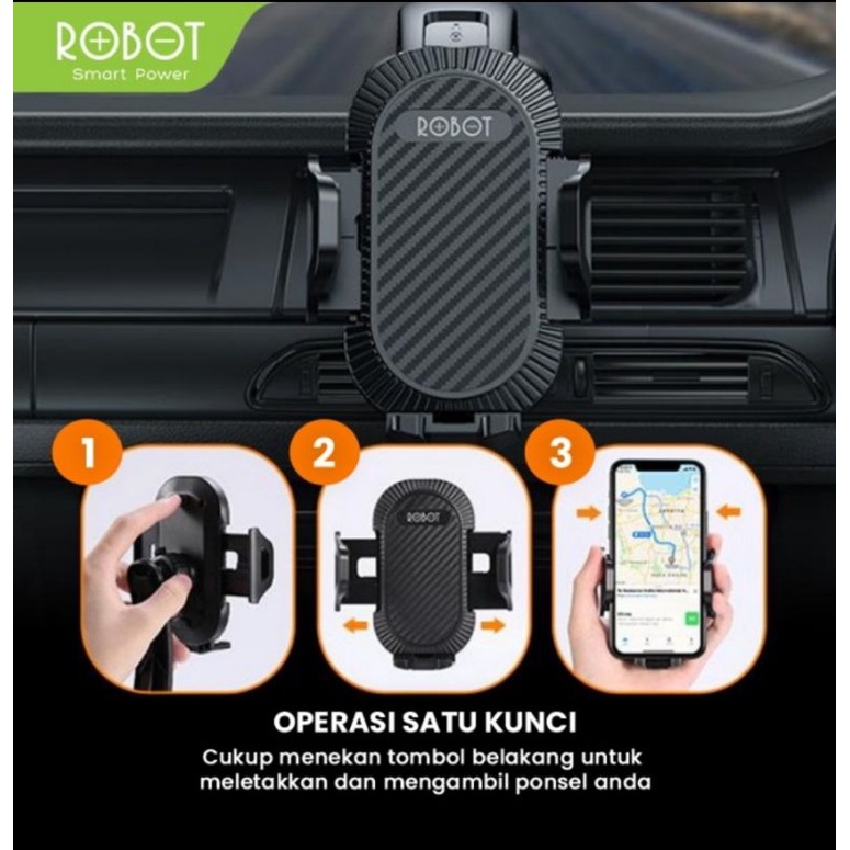 ROBOT Holder HP Mobil RT-CH14 Car Phone Holder Dashboard ORI