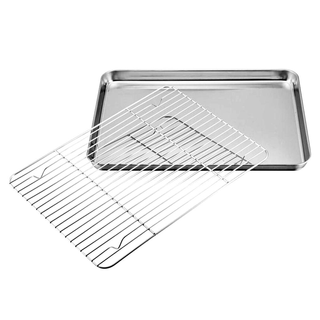 Rak Nampan Set Stainless Cooling Rack Anti Lengket Kue Dapur Cupcake