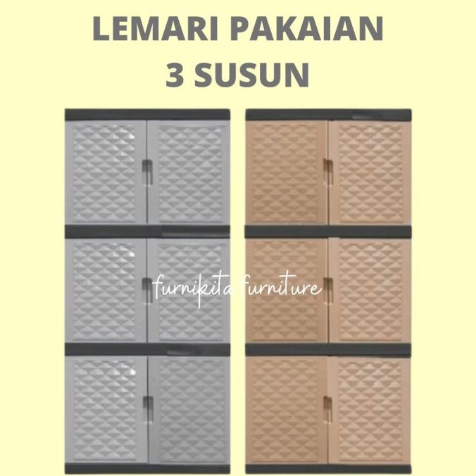 

LEMARI PLASTIK TABITHA MINI SUSUN 3 SERBAGUNA stock ready