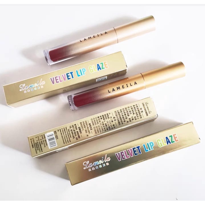 LAMEILA Lipstick Gold Edition Lipstik Pelembab Tahan Lama Lip Gloss Pewarna Bibir Cair 1021 Lip tint