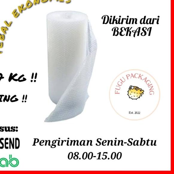 

Bubble Wrap Roll 125CM X 50M - Hitam & Bening - 2.4KG, Putih