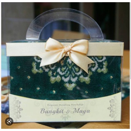 Kotak Mika Souvenir  sajadah yassin Ukuran 19x7x15 Model Tas, Alas Sambung