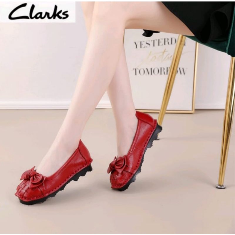 CLARKS Flat Radial new Pita / Clarks flat new pita / Sepatu Clarks wanita