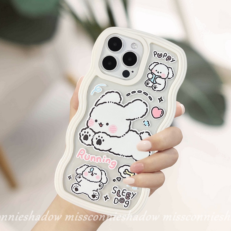 Realme 10 9i 8I C33 C30 9Pro+ 7 C11 C25Y 7I 8 5i 6i C25s C12 C21Y C35 C15 C20 C25 C3 C20A 5 C2 5s Shockproof Cute Puppy Cartoon Running Pochacco Wavy Edge Soft TPU Phone Back Cover