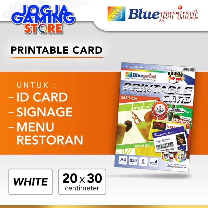 

Printable Card White / ID Card White BLUEPRINT A4