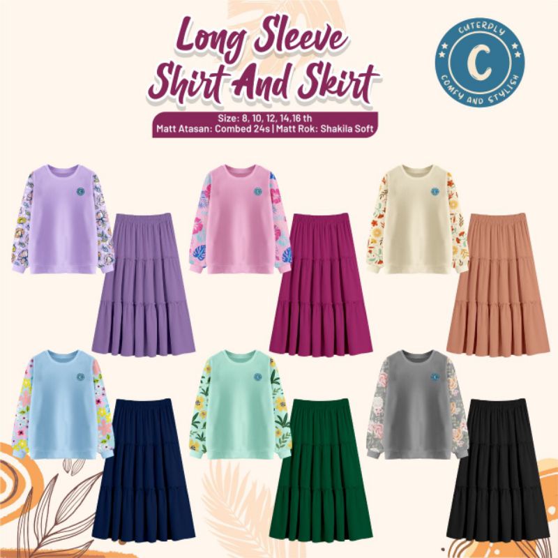 SALE setelan rok kaos panjang cuterply