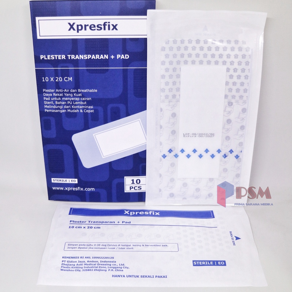 Xpresfix 10x20cm Plester Luka Operasi Anti Air Transparan+Pad Dermafix