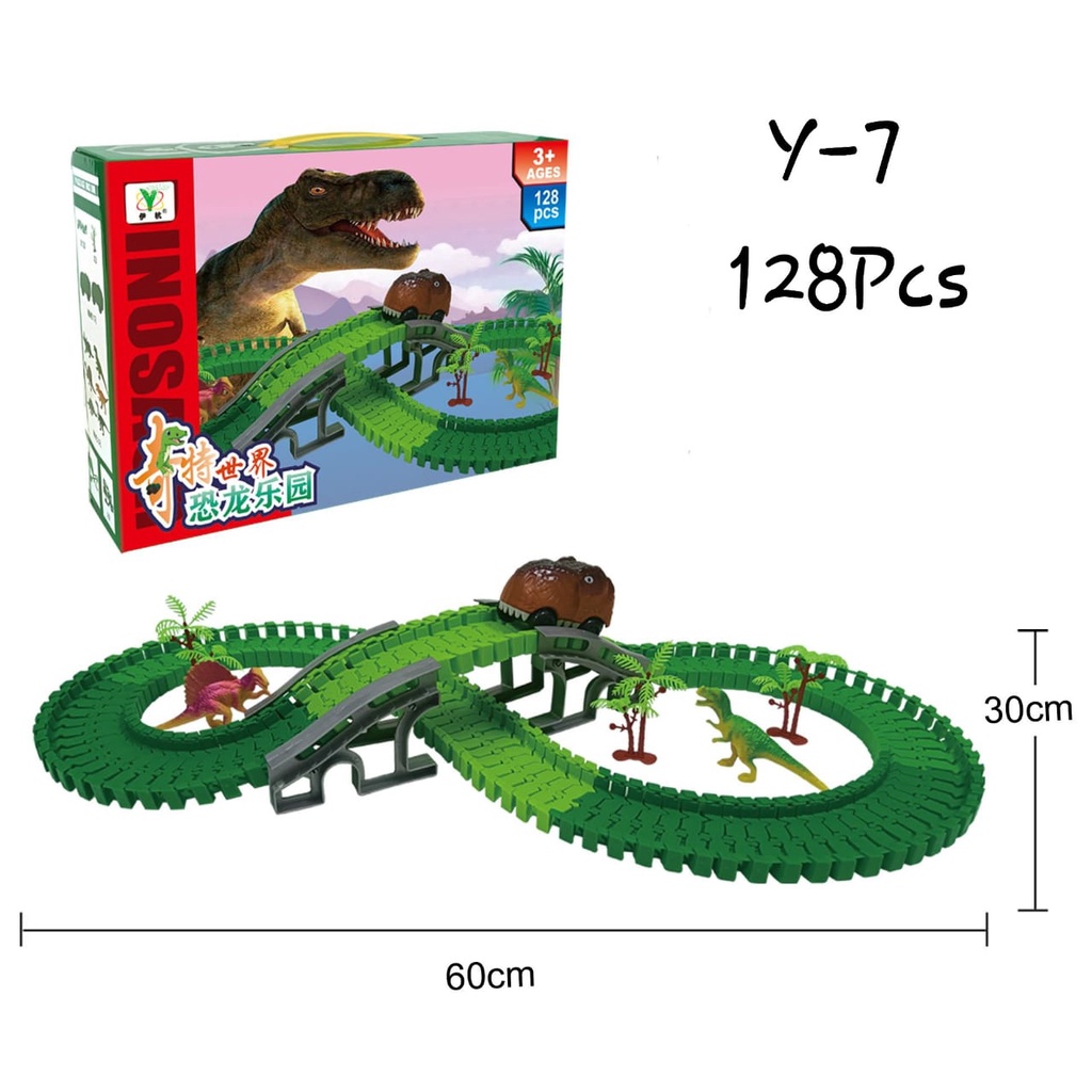 [JUALSEMUA18](Y)Mainan Set Mobil Dan Rail Flexible Tema Dinosaurus / Dino Track Car Adventure / Mainan Mobil Rail Jurassic Park