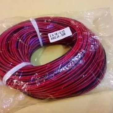 KABEL SERABUT AWG 24 MERAH HITAM 1 ROLL