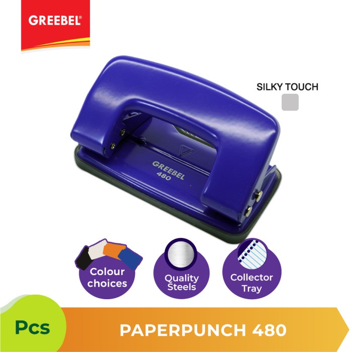 Hole Punch Pembolong Kertas Greebel 480 - tebal kertas upto 1,35mm.